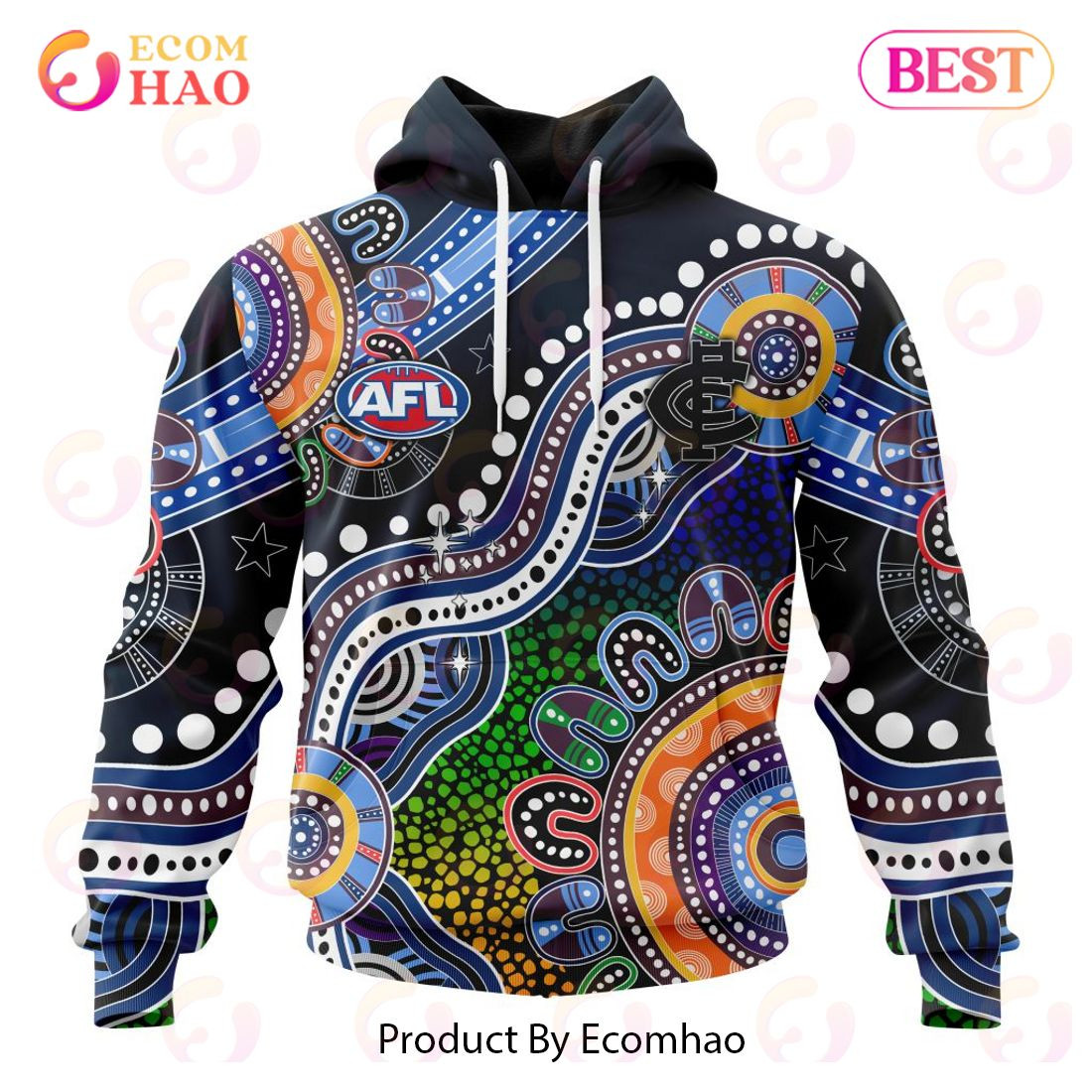 AFL Carlton Football Club Special Indigenous Design 3D Hoodie, Zip Hoodie, Man - Women, Warm, Premium Quality HZ0501