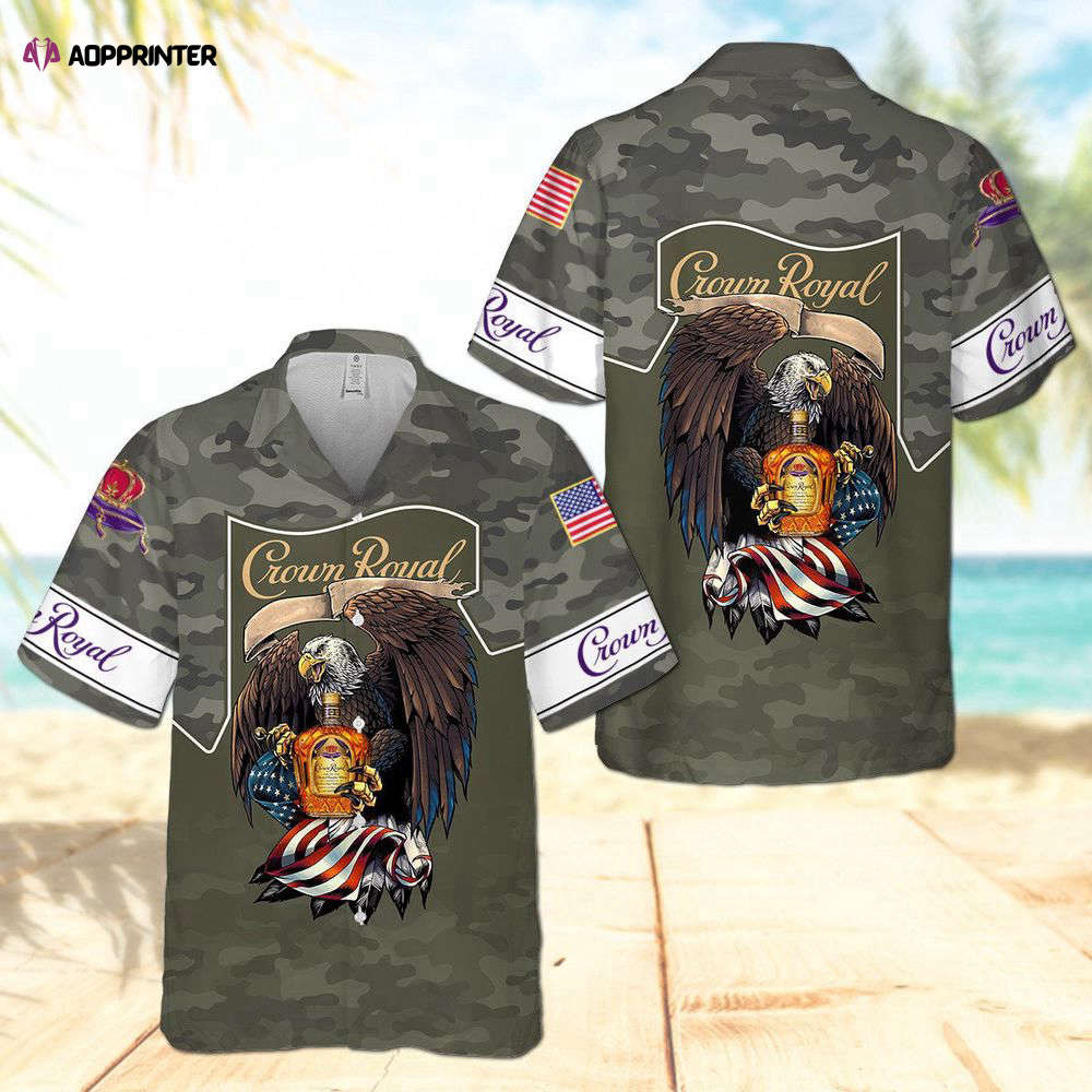 Crown Royal Eagle Usa Flag Hawaiian Shirt Gift for Men Women Holiday Gift HW0601