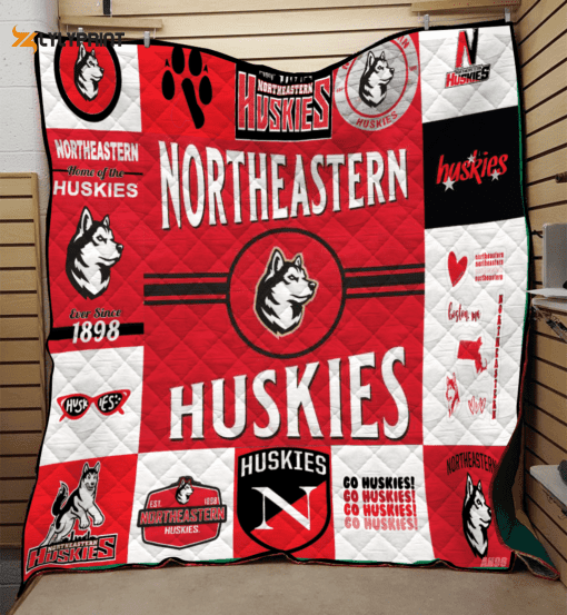Northeastern Huskies 1 Quilt Blanket For Fans Home Decor Gift , Soft Quilt, King Size, All Season Cozy Quilt QB0901