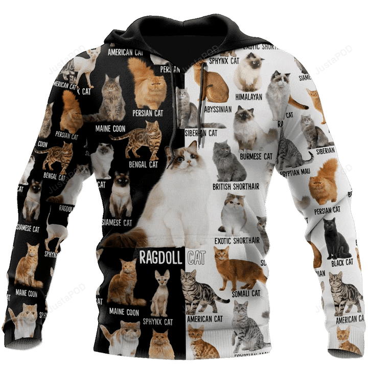 Love Cat 3D All Over Printed Hoodie, Zip- Up Hoodie HZ0501