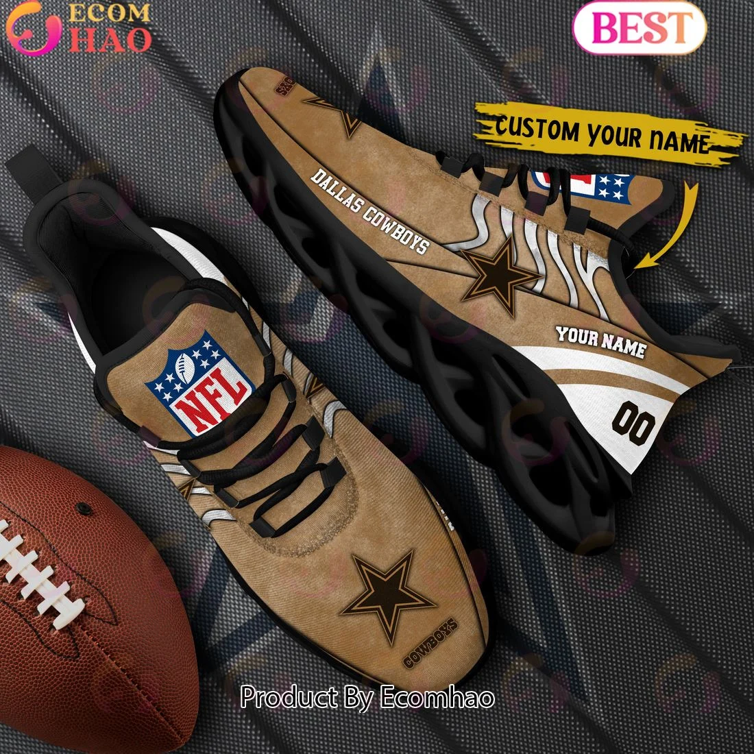 Custom Name Dallas Cowboys X Salute to Service For Veterans Day Celebration Max Soul Shoes  Unisex sneakers MS0601