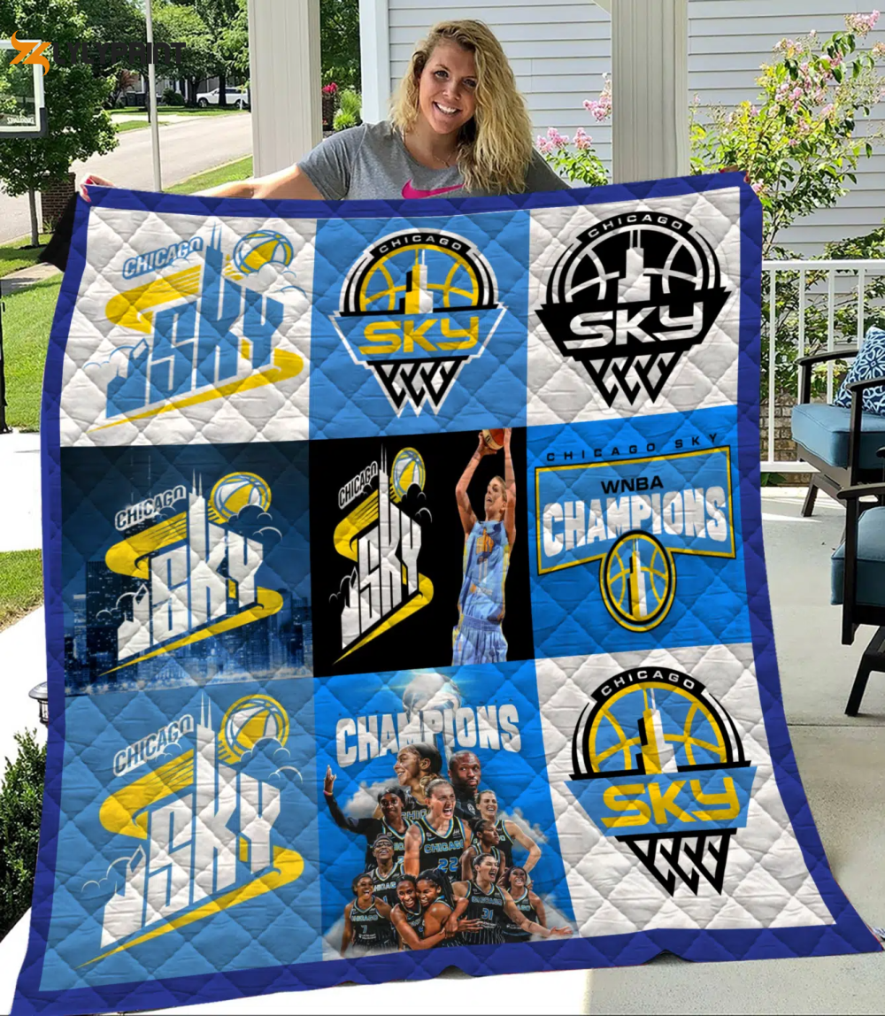 Chicago Sky Quilt Blanket For Fans Home Decor Gift , Soft Quilt, King Size, All Season Cozy Quilt QB0901