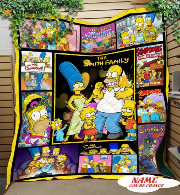 Personalized The Simpson Funny Tv Show Quilt Blanket For Fans Home Decor Gift ,  Soft Quilt, King Size, All Season Cozy Quilt QB0901