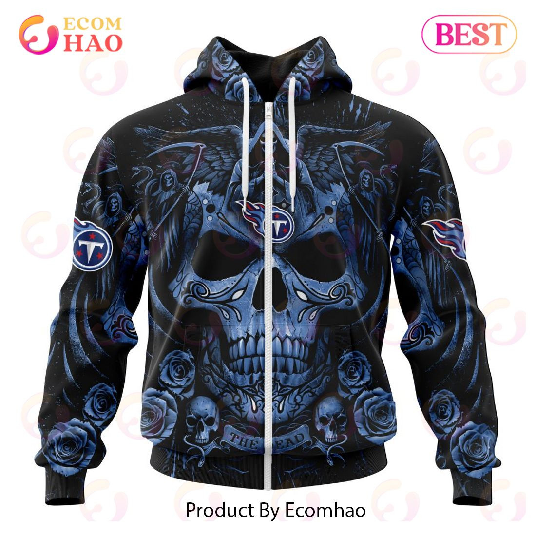 Best Tennessee Titans Special Design With Skull Art 3D Hoodie Limited Edition, Zip Hoodie, Man - Women, Warm, Premium Quality HZ0501