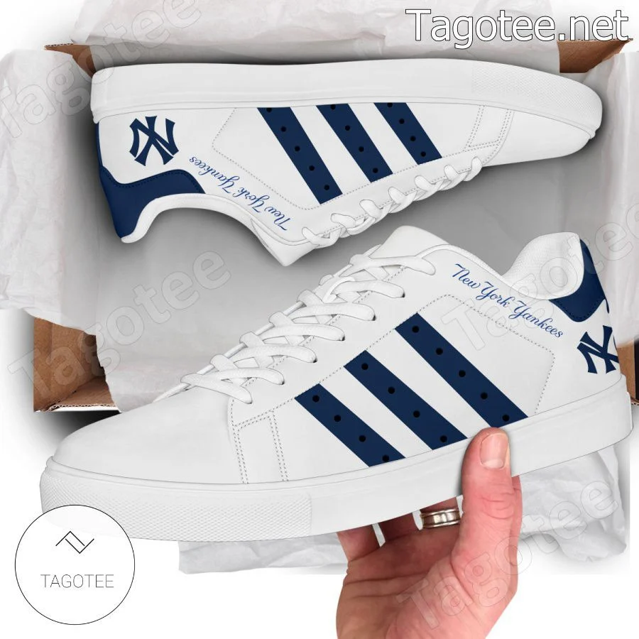 Custom MLB New York Yankees White Stan Smith Shoes , Trendy Style Sneakers ST0801