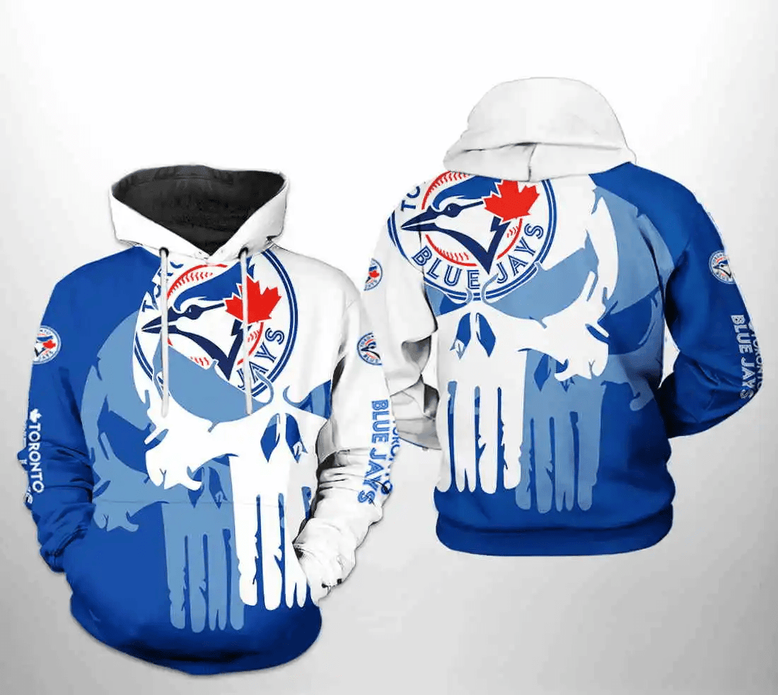 Toronto Blue Jays 3D Skull Hoodie Zipper AOP Shirt – Official Team Gear HZ0501
