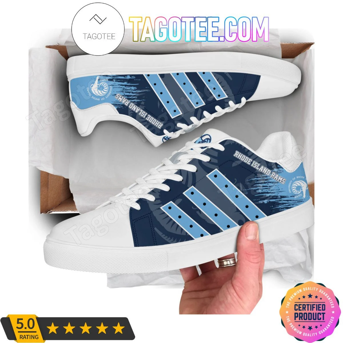 NCAA Rhode Island Rams Logo Stan Smith Shoes , Trendy Style Sneakers ST0801