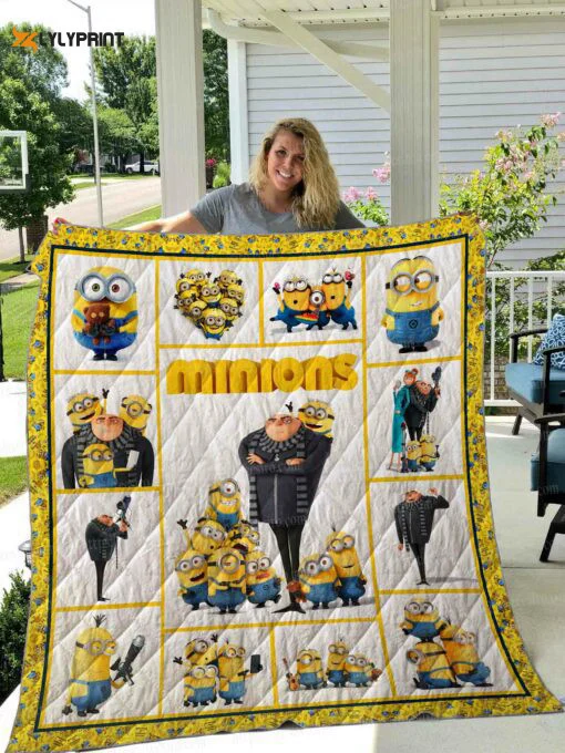 Minions Quilt Blanket For Fans Home Decor Gift ,  Soft Quilt, King Size, All Season Cozy Quilt QB0901