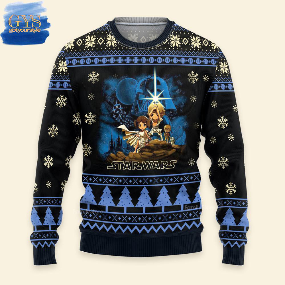 Star Wars Cartoon Characters Christmas Ugly Sweater , Cozy Soft Unisex Pullover SW0601