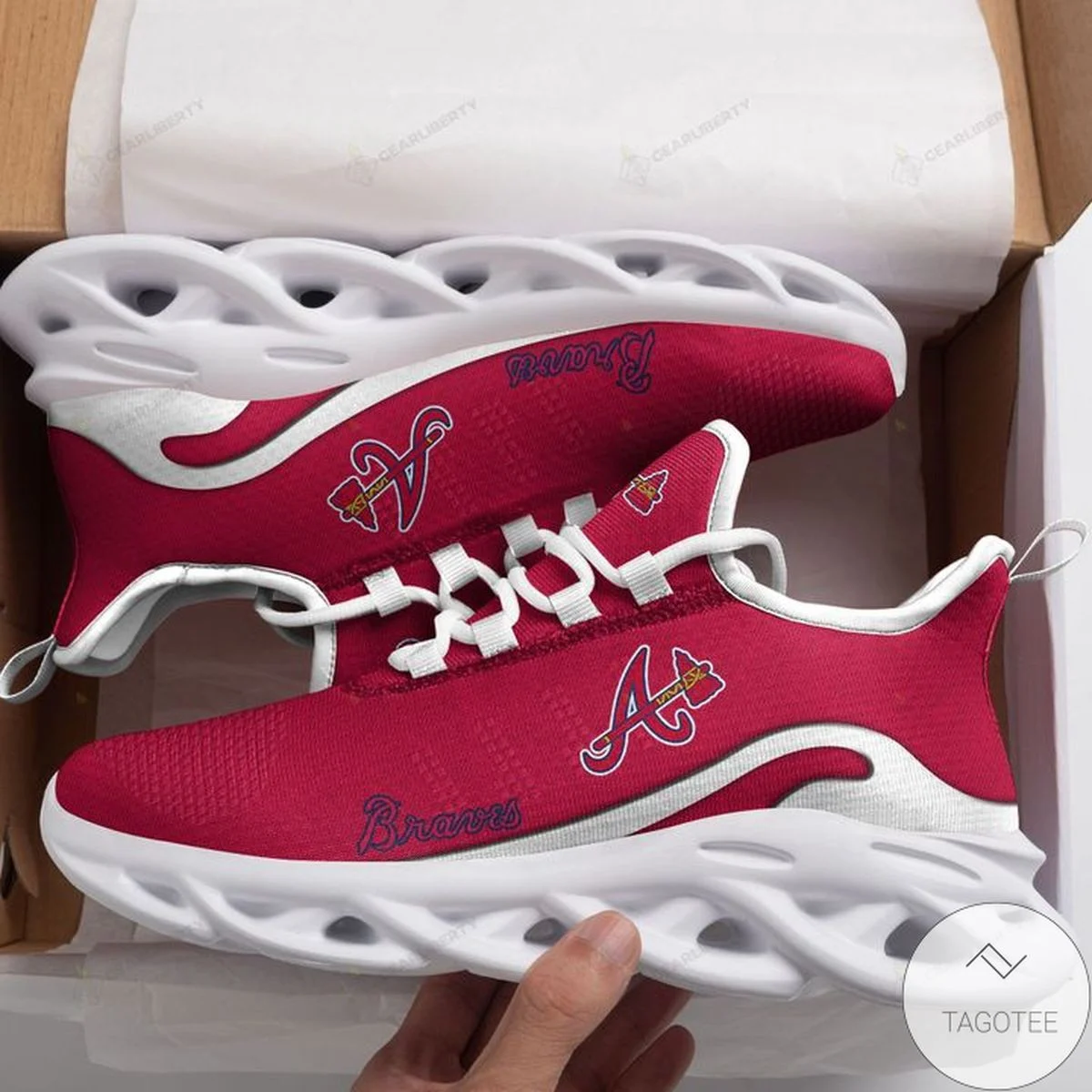 MLB Atlanta Braves Red Max Soul Shoes Unisex Women Men MS0601