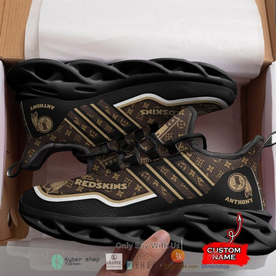 NFL Washington Redskins Custom Name Dark Brown Max Soul Shoes Men and Women MS0601
