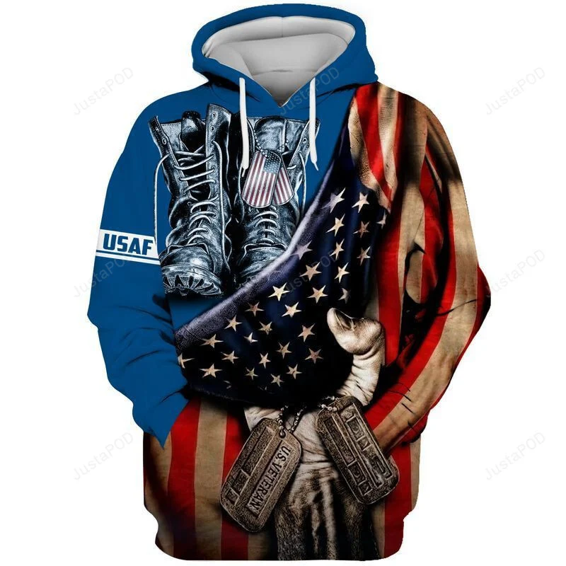 USAF 3D All Over Print Hoodie, Zip-up Hoodie HZ0501