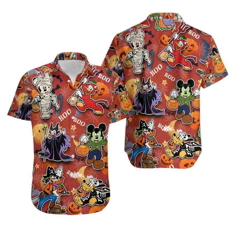 Halloween Mickey Mouse Disney Hibiscus Hawaiian Shirt HW0601