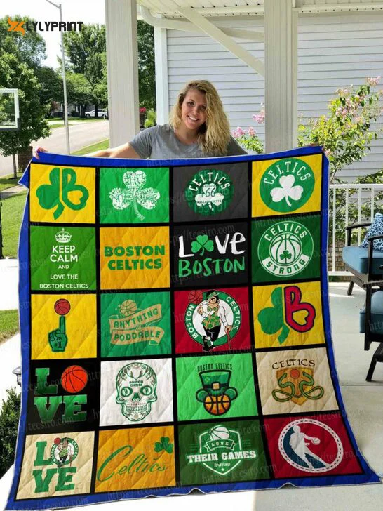 Boston Celtics 2 Quilt Blanket For Fans Home Decor Gift , Soft Quilt, King Size, All Season Cozy Quilt QB0901