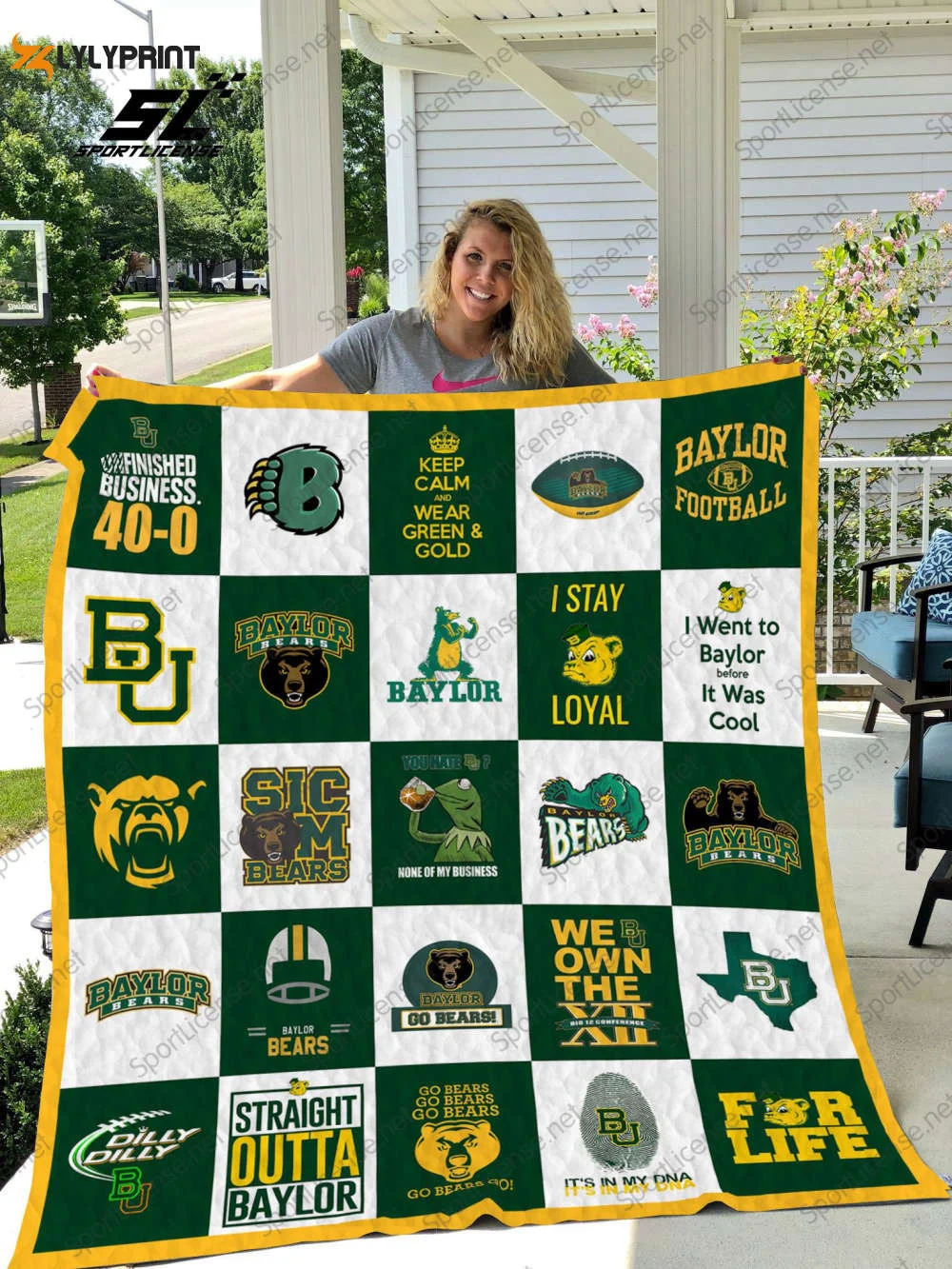 Baylor Bears Quilt Blanket For Fans Home Decor Gift , Soft Quilt, King Size, All Season Cozy Quilt QB0901