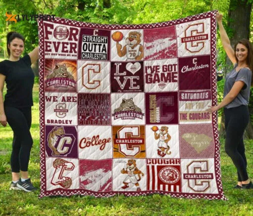 Charleston Cougars Quilt Blanket For Fans Home Decor Gift , Soft Quilt, King Size, All Season Cozy Quilt QB0901
