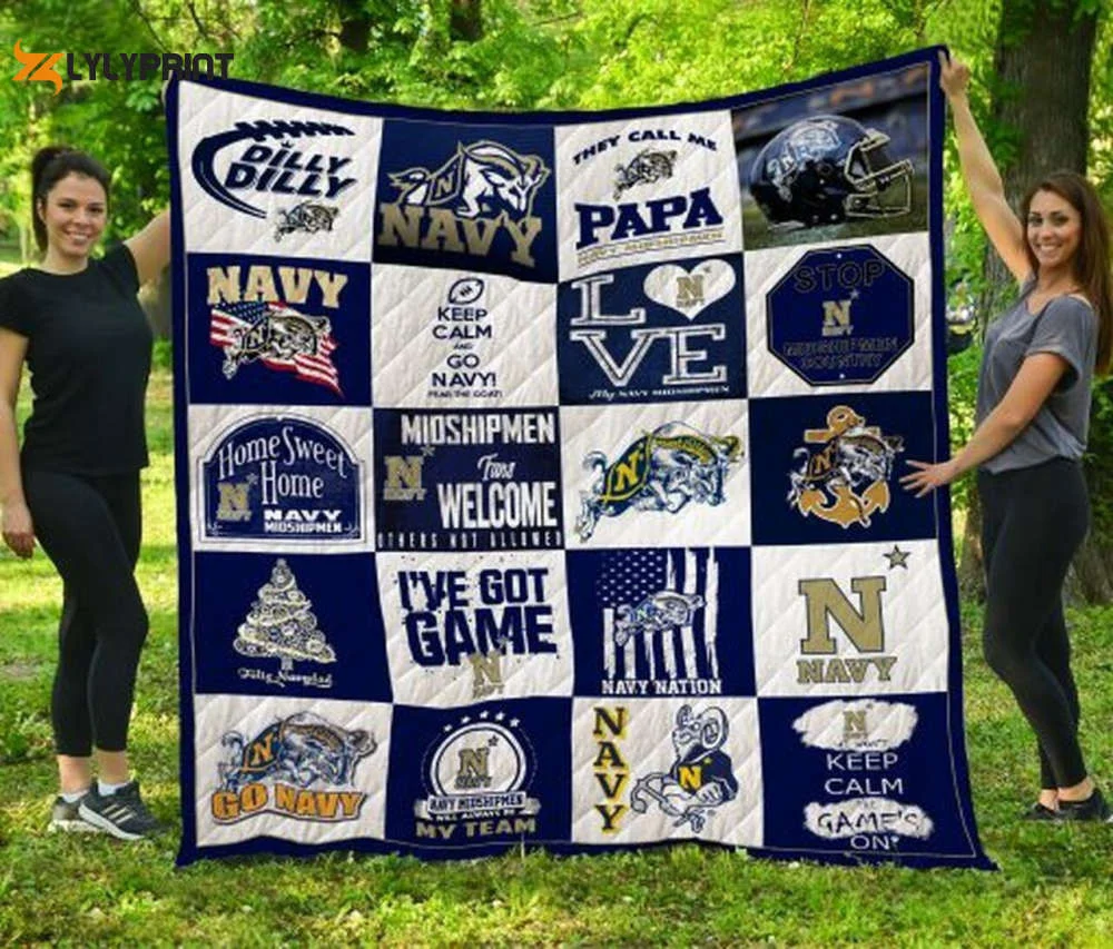 Navy Midshipmen 2 Quilt Blanket For Fans Home Decor Gift , Soft Quilt, King Size, All Season Cozy Quilt QB0901