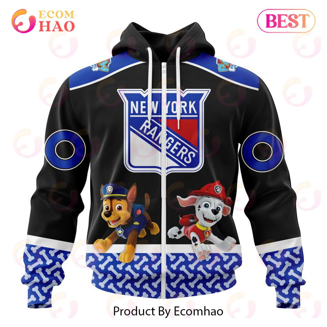 New York Rangers Special Paw Patrol Design 3D Hoodie, Zip Hoodie, Man - Women, Warm, Premium Quality HZ0501