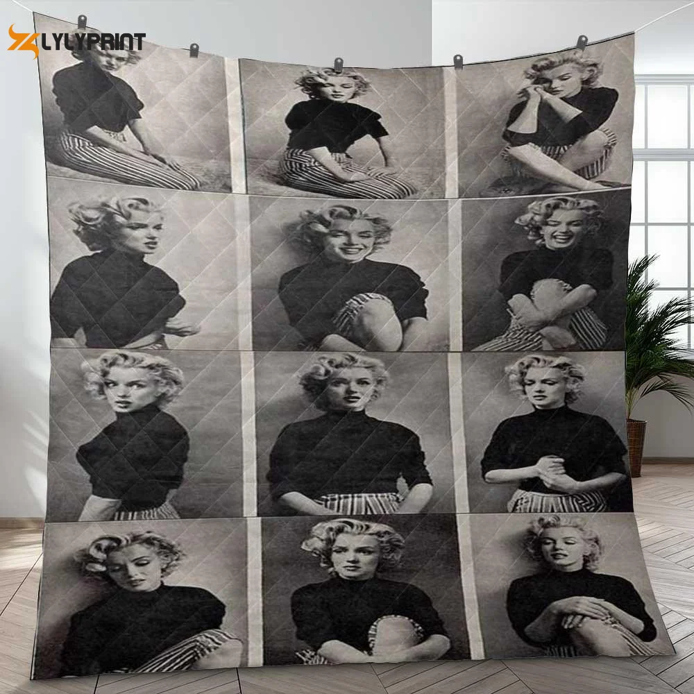 So Beautiful Marilyn Monroe Model And Singer Ver6 Gift Lover Quilt Blanket For Fans Home Decor Gift , Marilyn Monroe Quilt Blanket For Fans Home Decor Gift ,  Soft Quilt, King Size, All Season Cozy Quilt QB0901
