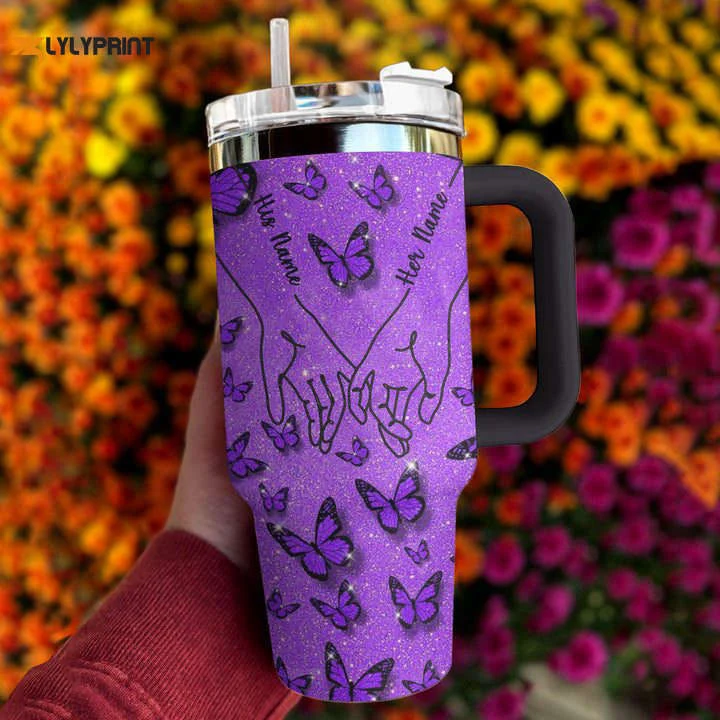 Butterfly Shineful Stanley Tumbler 40oz Personalized Together Forever 0501TB40