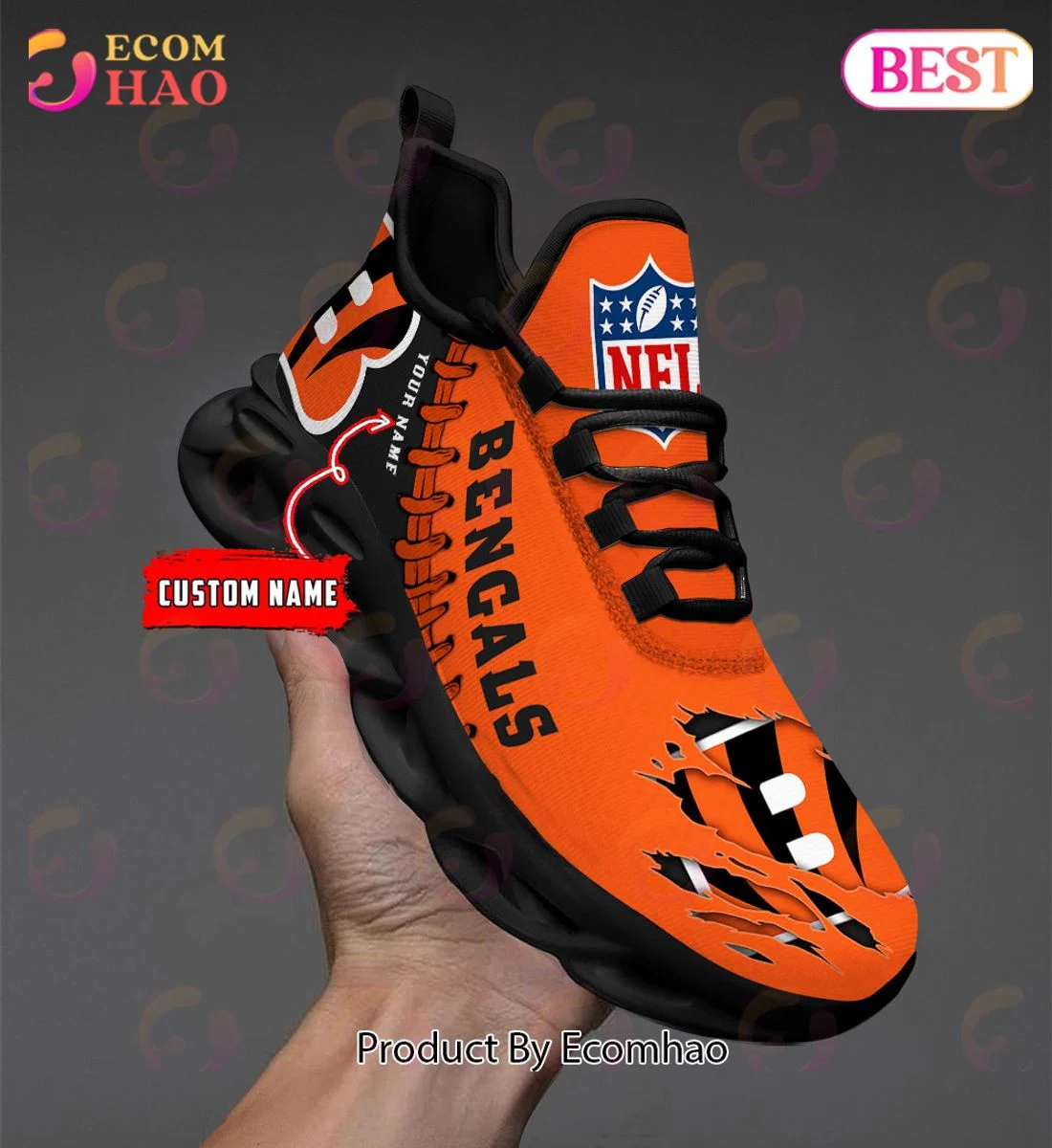Cincinnati Bengals Max Soul Shoes Custom Name  Unisex sneakers MS0601
