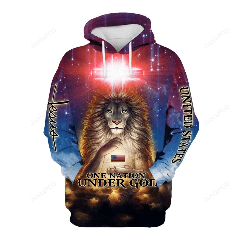 One Nation Under God 3D All Over Printed Hoodie, Zip- Up Hoodie HZ0501