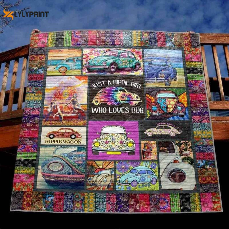 Just A Hippie Girl Who Loves 3D Customized Quilt ,  Soft Quilt, King Size, All Season Cozy Quilt QB0901