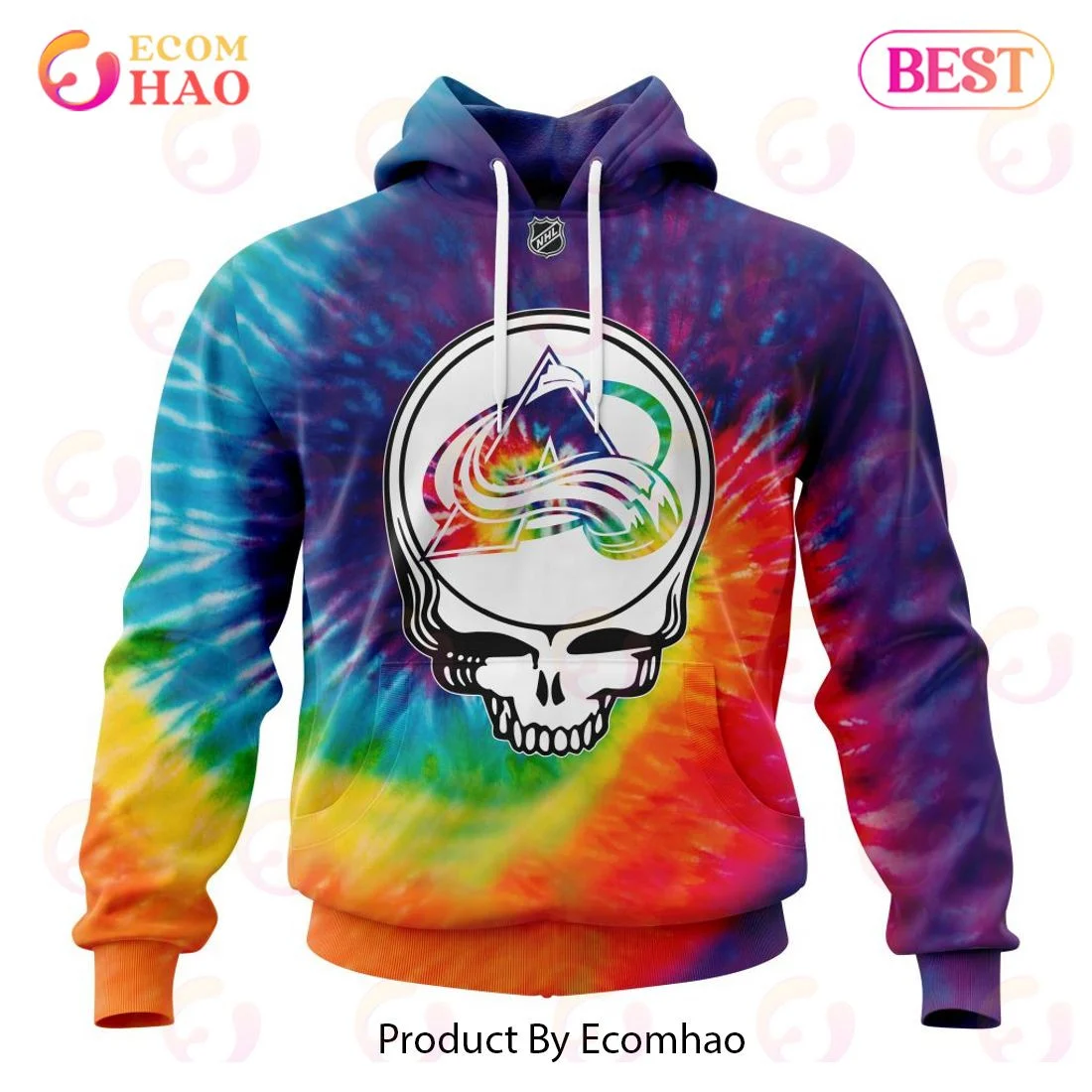 Colorado Avalanche Specialized Grateful Dead Tie Dye 3D Hoodie, Zip Hoodie, Man - Women, Warm, Premium Quality HZ0501