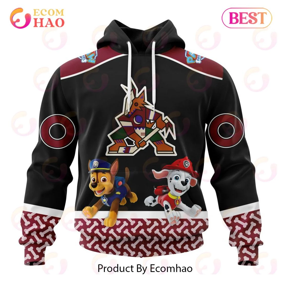 Arizona Coyotes Special Paw Patrol Design 3D Hoodie, Zip Hoodie, Man - Women, Warm, Premium Quality HZ0501