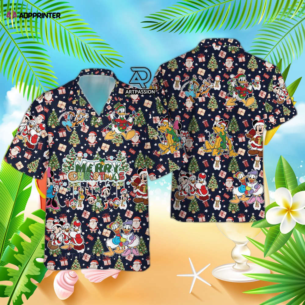 Disney Merry Christmas Hawaiian Shirt, Mickey Minnie Disneyland, For Men Women HW0601