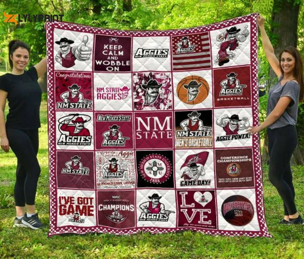 New Mexico State Aggies Quilt Blanket For Fans Home Decor Gift ,  Soft Quilt, King Size, All Season Cozy Quilt QB0901