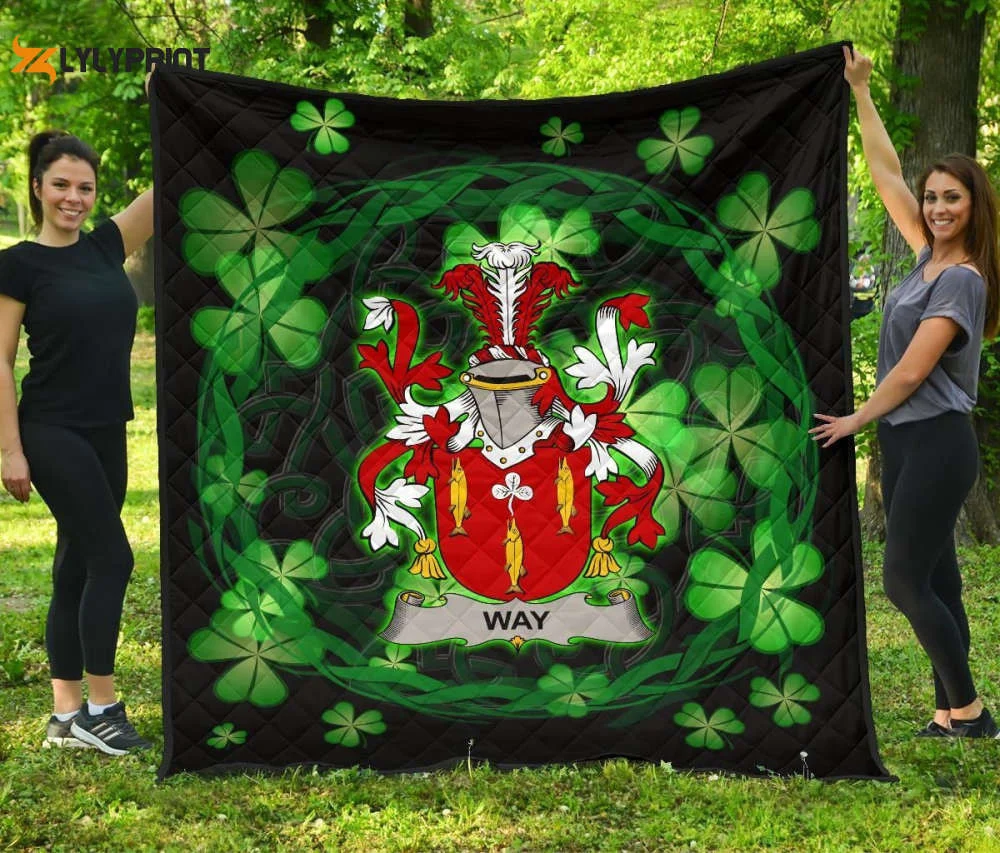 Way Ireland Irish Celtic Shamrock Knot Circle 3D Customized Quilt , Soft Quilt, King Size, All Season Cozy Quilt QB0901