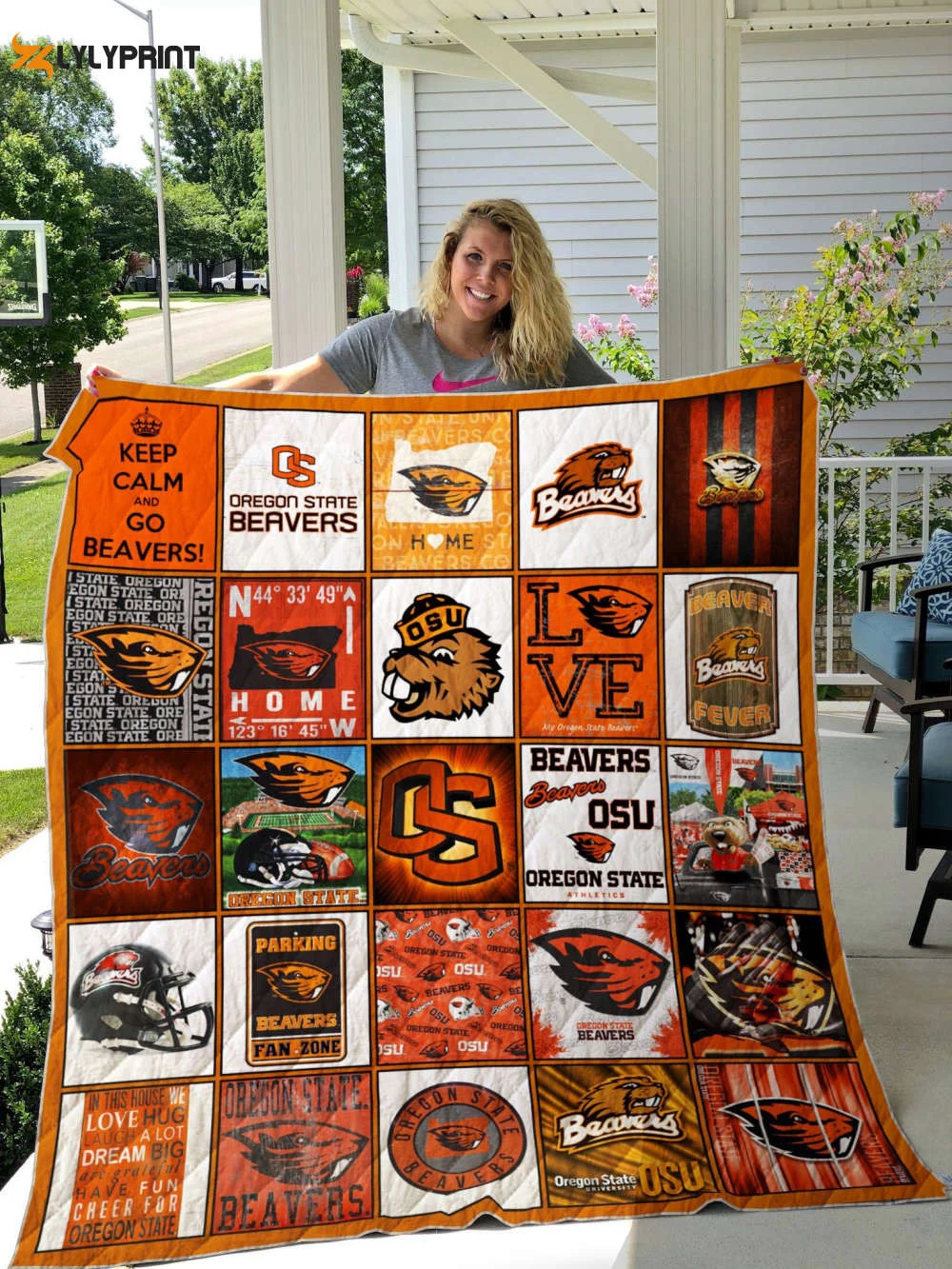 Oregon State Beavers Quilt Blanket For Fans Home Decor Gift , Soft Quilt, King Size, All Season Cozy Quilt QB0901