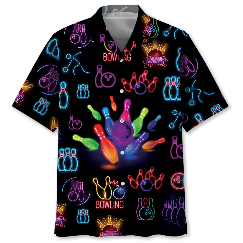 Bowling Neon Hawaiian Shirt, Gift For Men Women HW0601