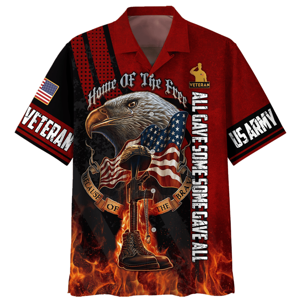 Eagle U.S. Army Veteran Fire Hawaiian Shirt HW0601