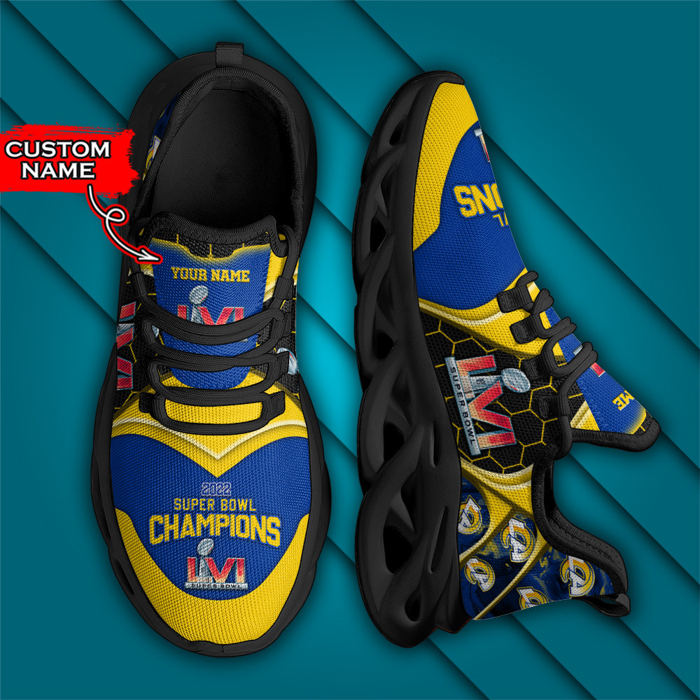 NFL Los Angeles Rams Custom Name Super Bowl Champions Max Soul Shoes for Men Women MS0601