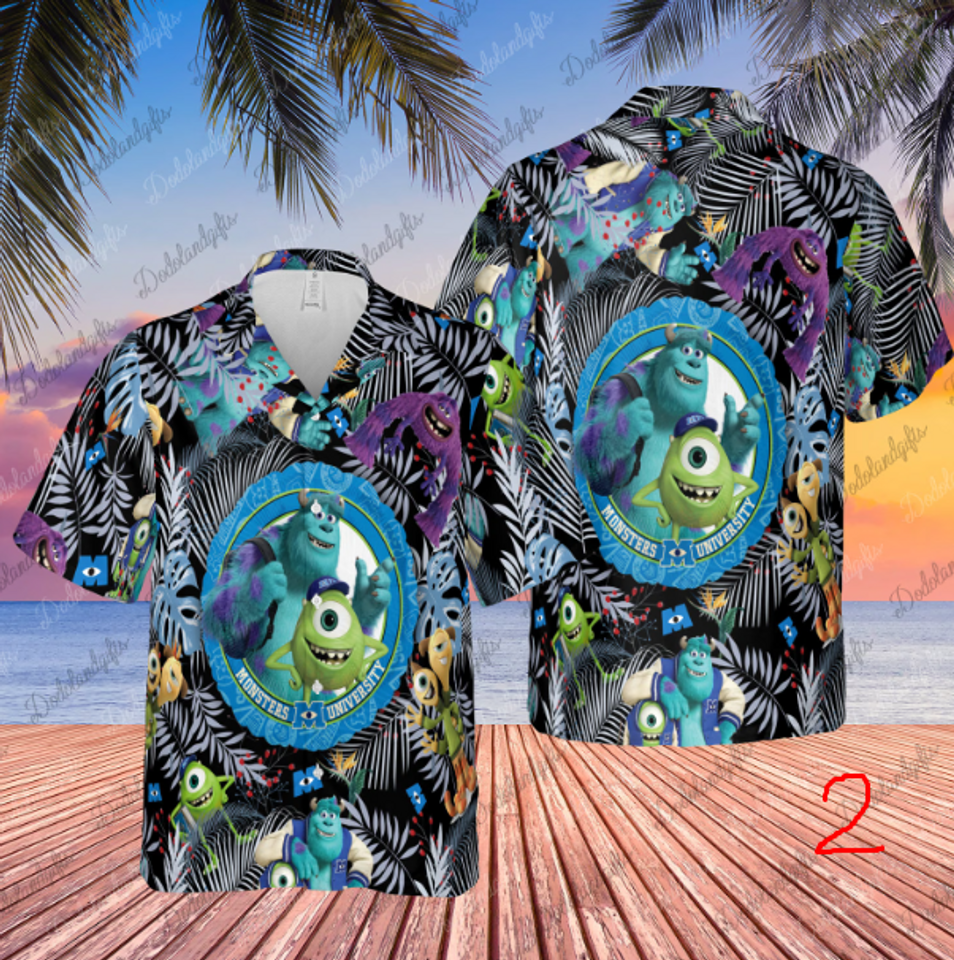 Monster Inc Summer Hawaiian Shirt,Funny Cartoon Shirt, Gift For Men Women HW0601