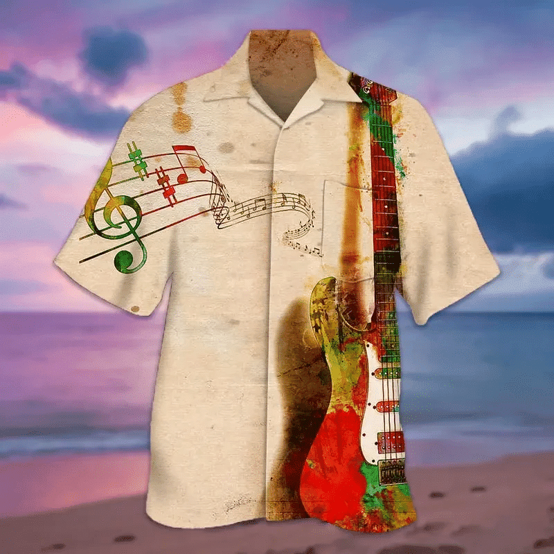 Guitar & Phonogram Hawaiian Shirt, Gift For Men Womens HW0601
