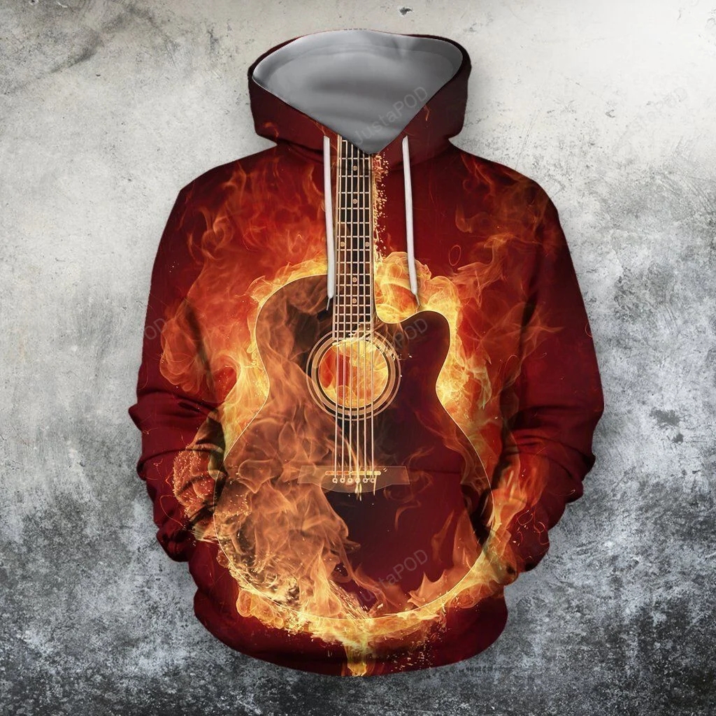 Red Guitar 3D All Over Print Hoodie, Zip-up Hoodie HZ0501