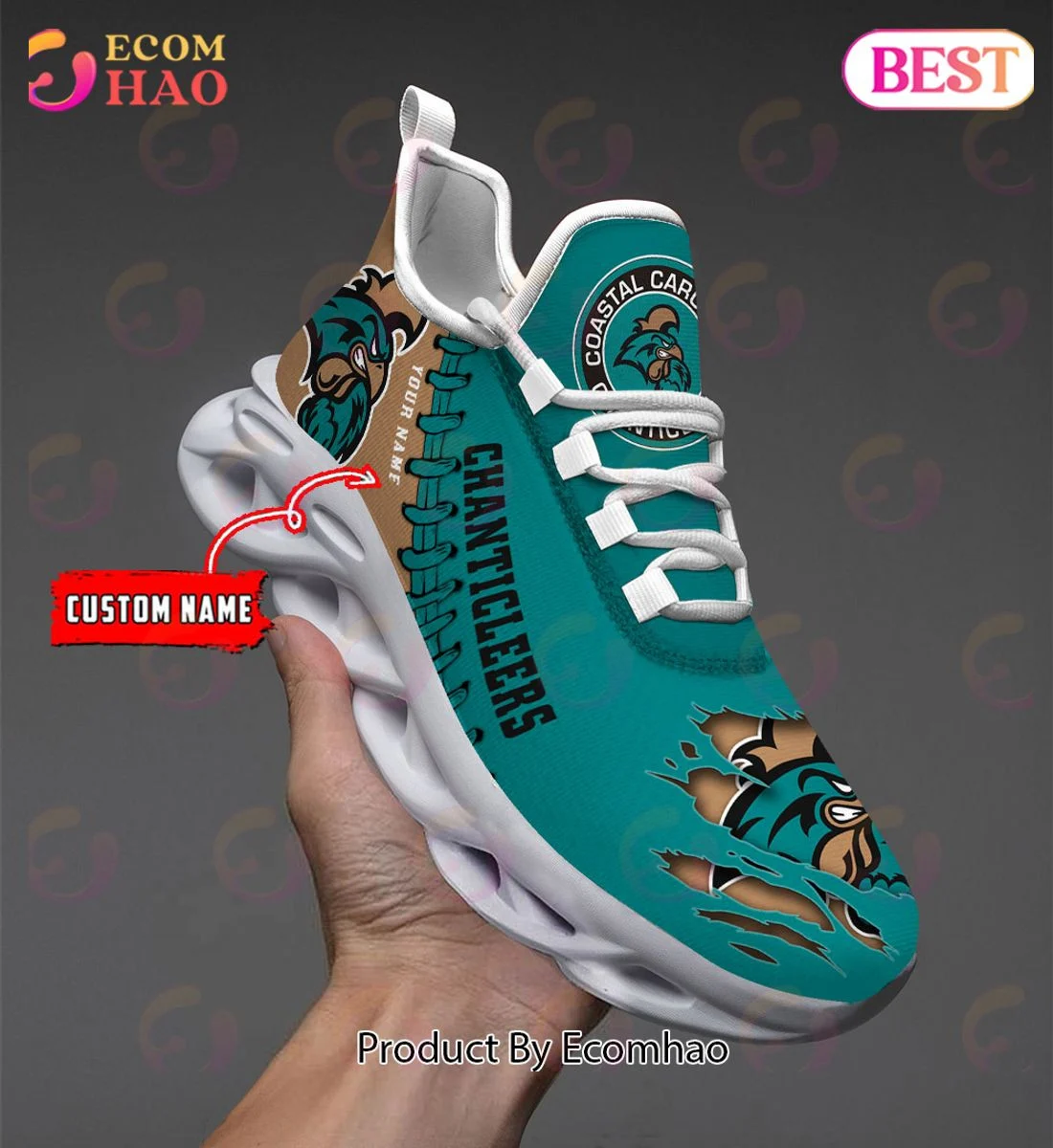 Coastal Carolina Chanticleers Max Soul Shoes Custom Name  Unisex sneakers MS0601
