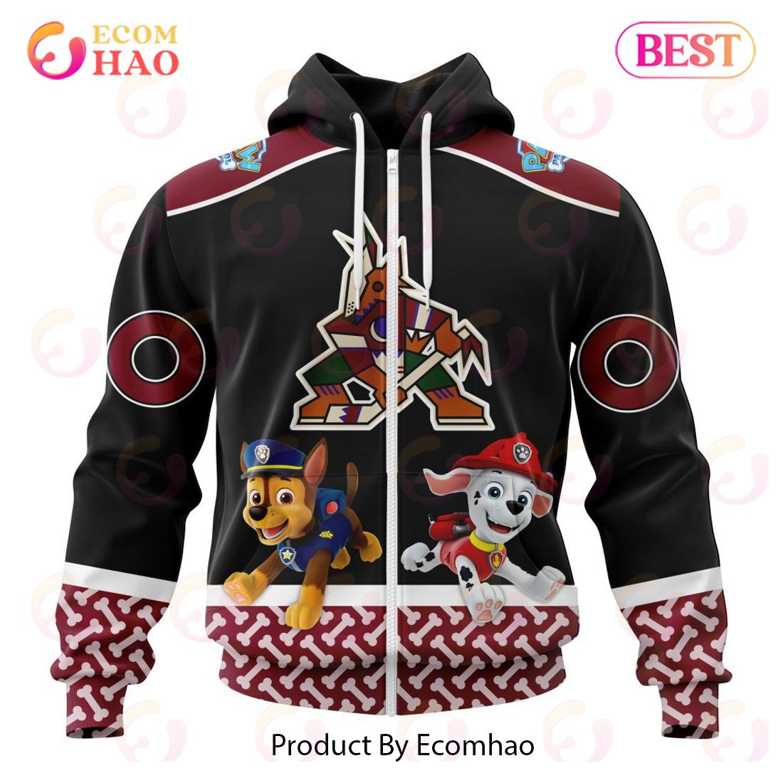 Arizona Coyotes Special Paw Patrol Design 3D Hoodie, Zip Hoodie, Man - Women, Warm, Premium Quality HZ0501