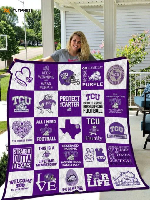 TCU Horned Frogs 1 Quilt Blanket For Fans Home Decor Gift , Soft Quilt, King Size, All Season Cozy Quilt QB0901