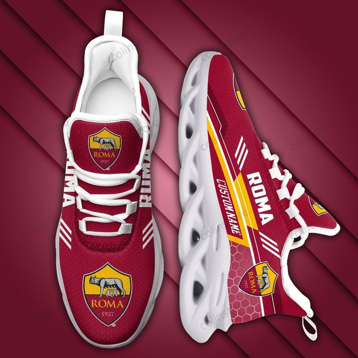 Custom AS Roma Custom Name Red White For Fan Max Soul Shoes V2 Men Women MS0601