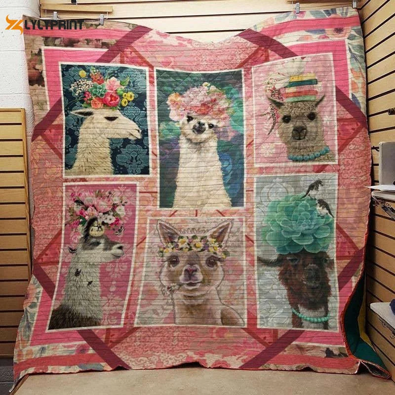 Llama 3D Customized Quilt Cute , Soft Quilt, King Size, All Season Cozy Quilt QB0901