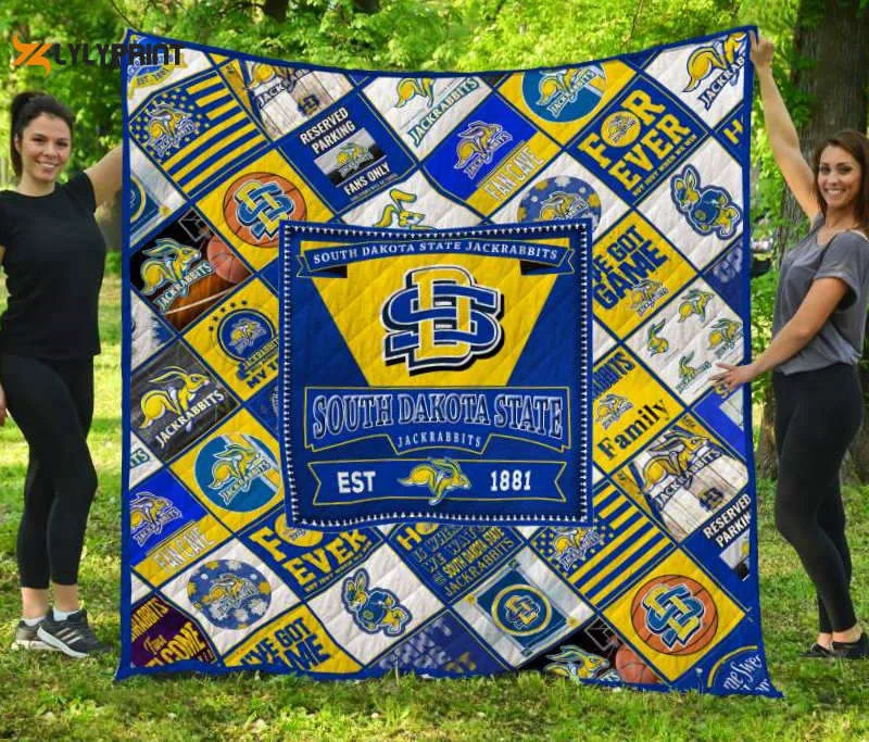 South Dakota State Jackrabbits Quilt Blanket For Fans Home Decor Gift ,  Soft Quilt, King Size, All Season Cozy Quilt QB0901