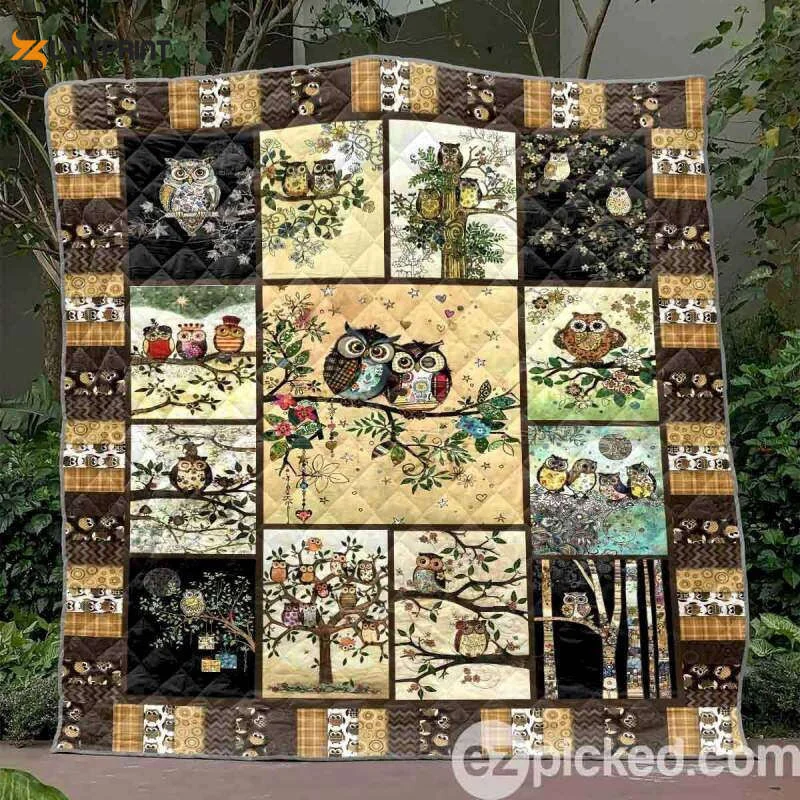 Love You Owlways 3D Customized Quilt , Soft Quilt, King Size, All Season Cozy Quilt QB0901