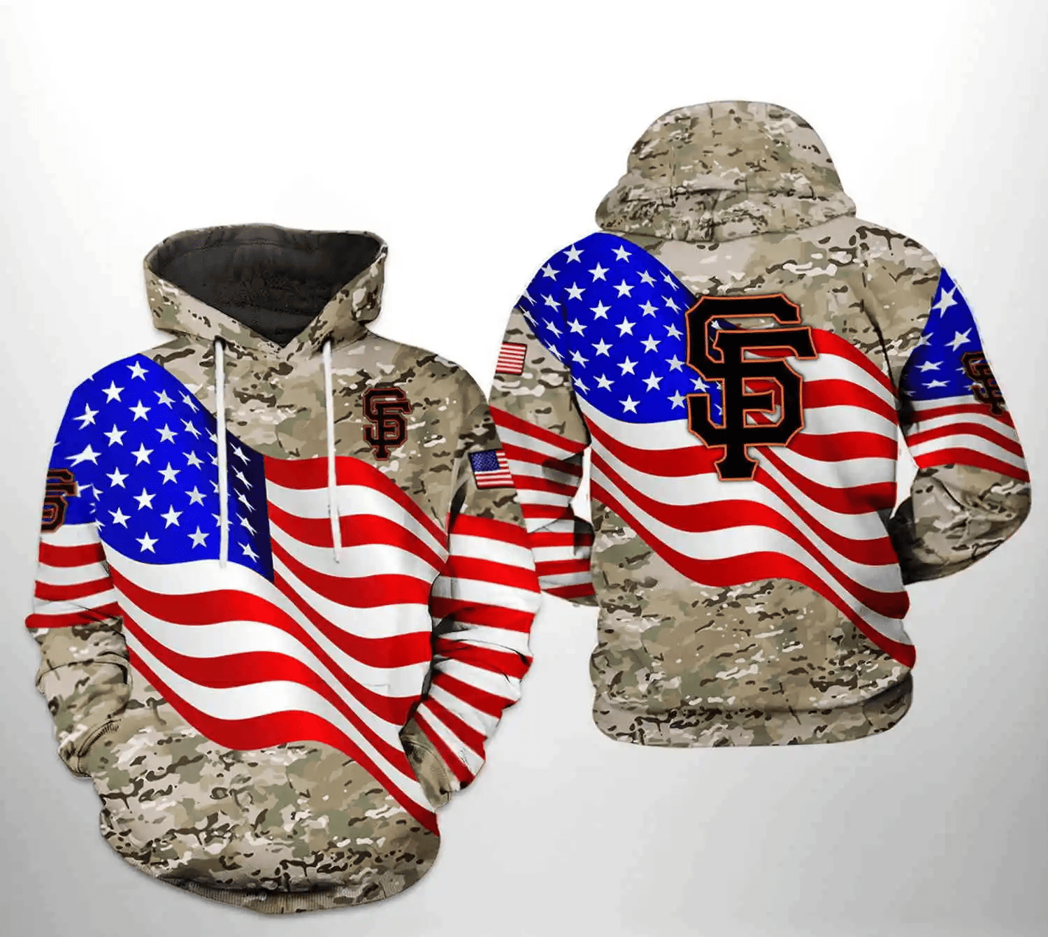 San Francisco Giants US Flag Camo Veteran 3D Hoodie – Zipper AOP Shirt HZ0501