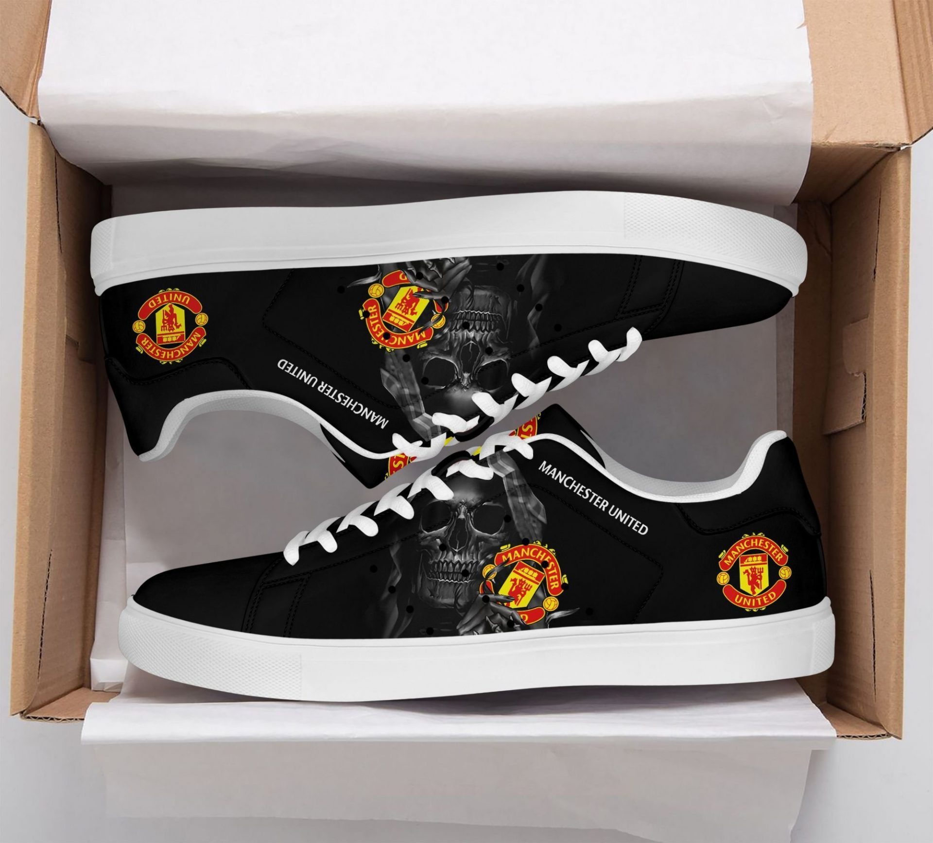 Manchester United Skull Stan Smith Shoes for Ladies Men, Trendy Style Sneakers ST0801