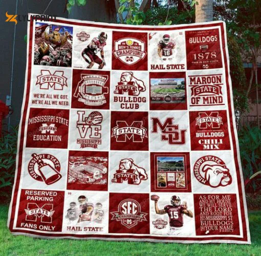 Mississippi State Bulldogs 3 Quilt Blanket For Fans Home Decor Gift , Soft Quilt, King Size, All Season Cozy Quilt QB0901