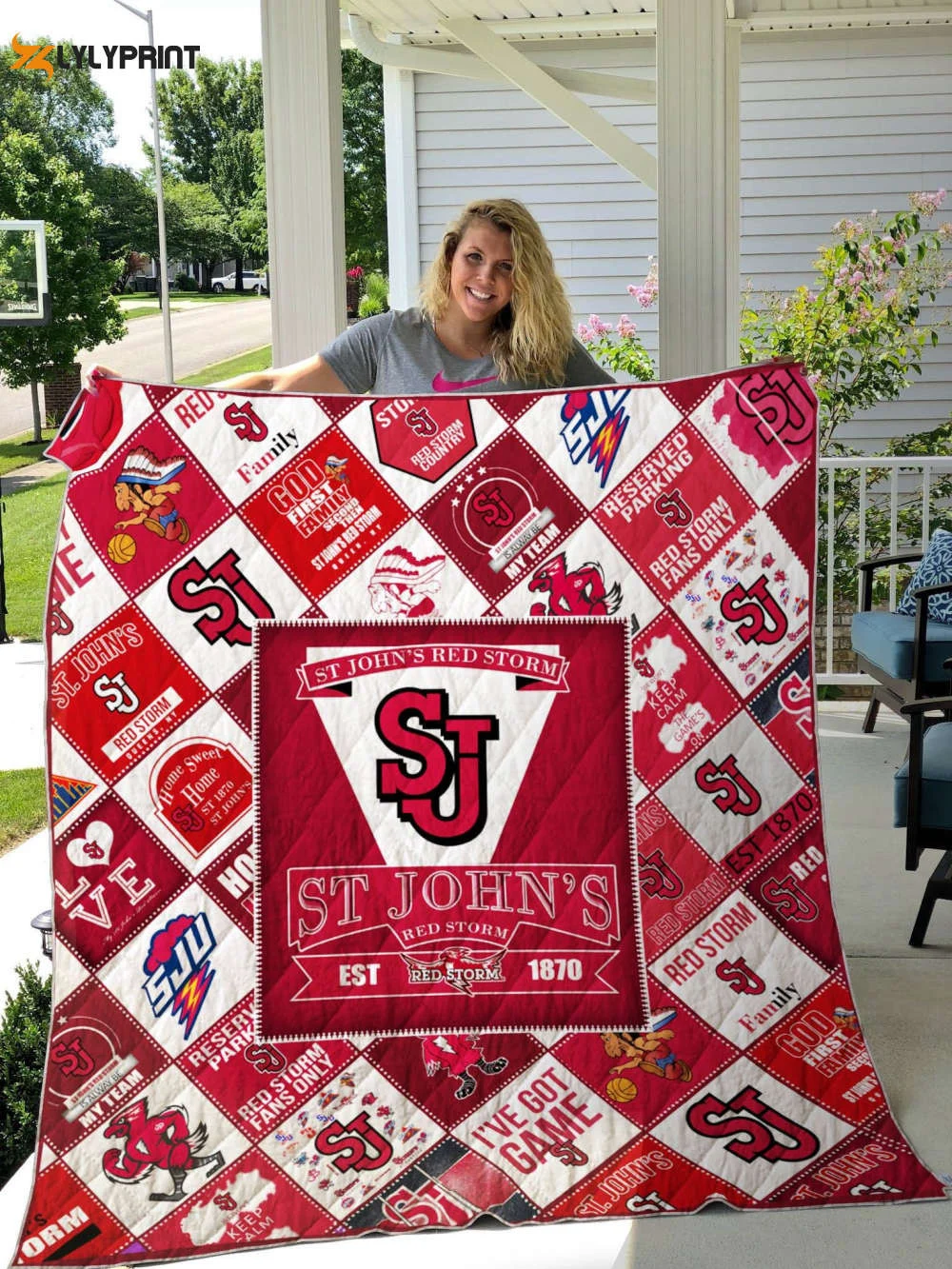 St. John's University Quilt Blanket For Fans Home Decor Gift , Soft Quilt, King Size, All Season Cozy Quilt QB0901